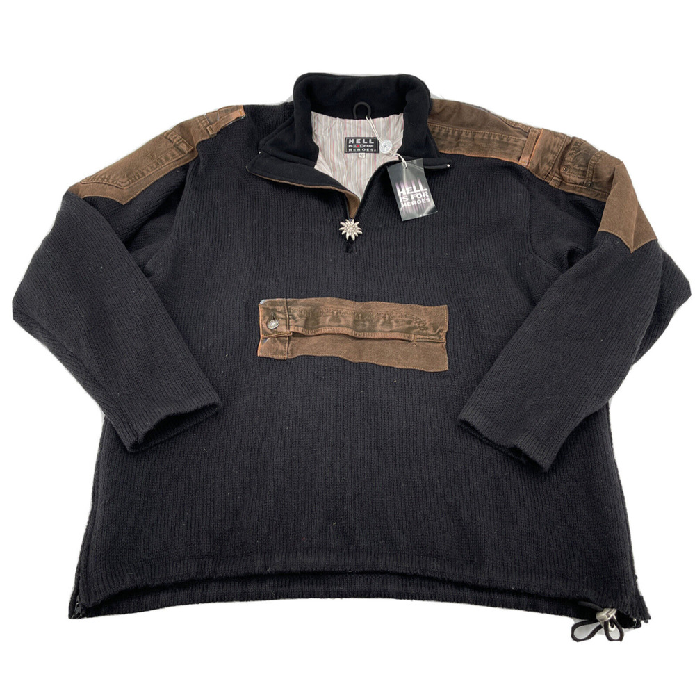 Hell Is For Heroes Sweater Mens‎ 50 Black Brown Made In Italy